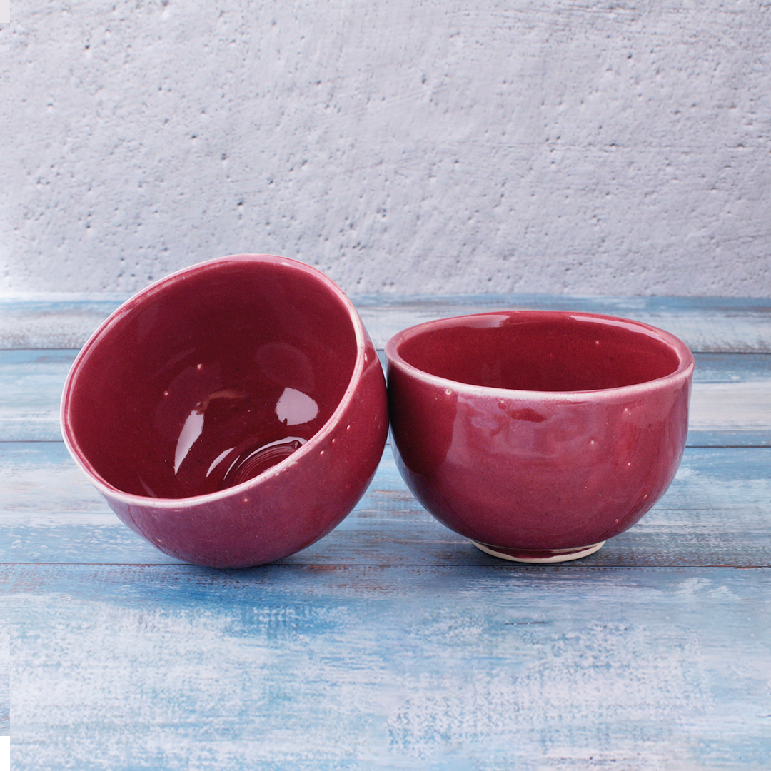 Set of 2 Maroon Bowls DWB22