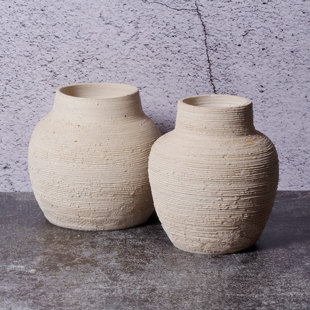 Textured Dual Cream Vases HD51