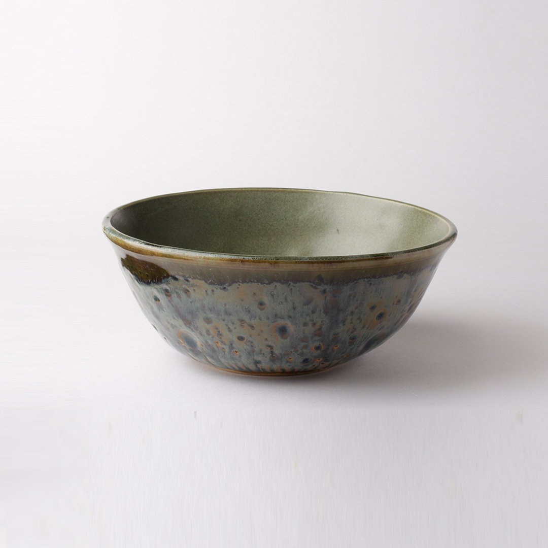 Dull Green Pattern Platter Bowl DWB42