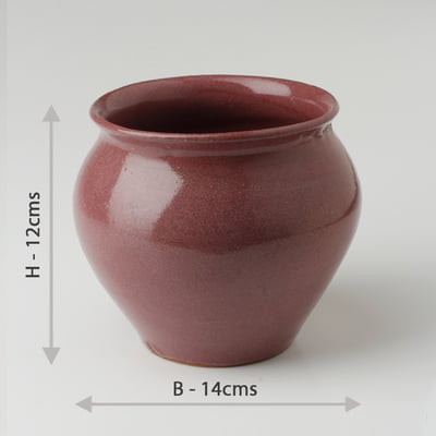 Wine Red wide-mouth pot HD13