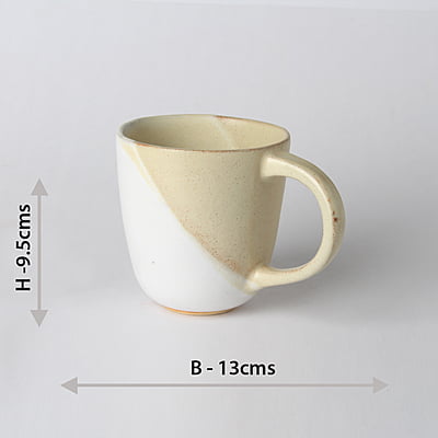 Diagonal Beige and White Mug DWC31