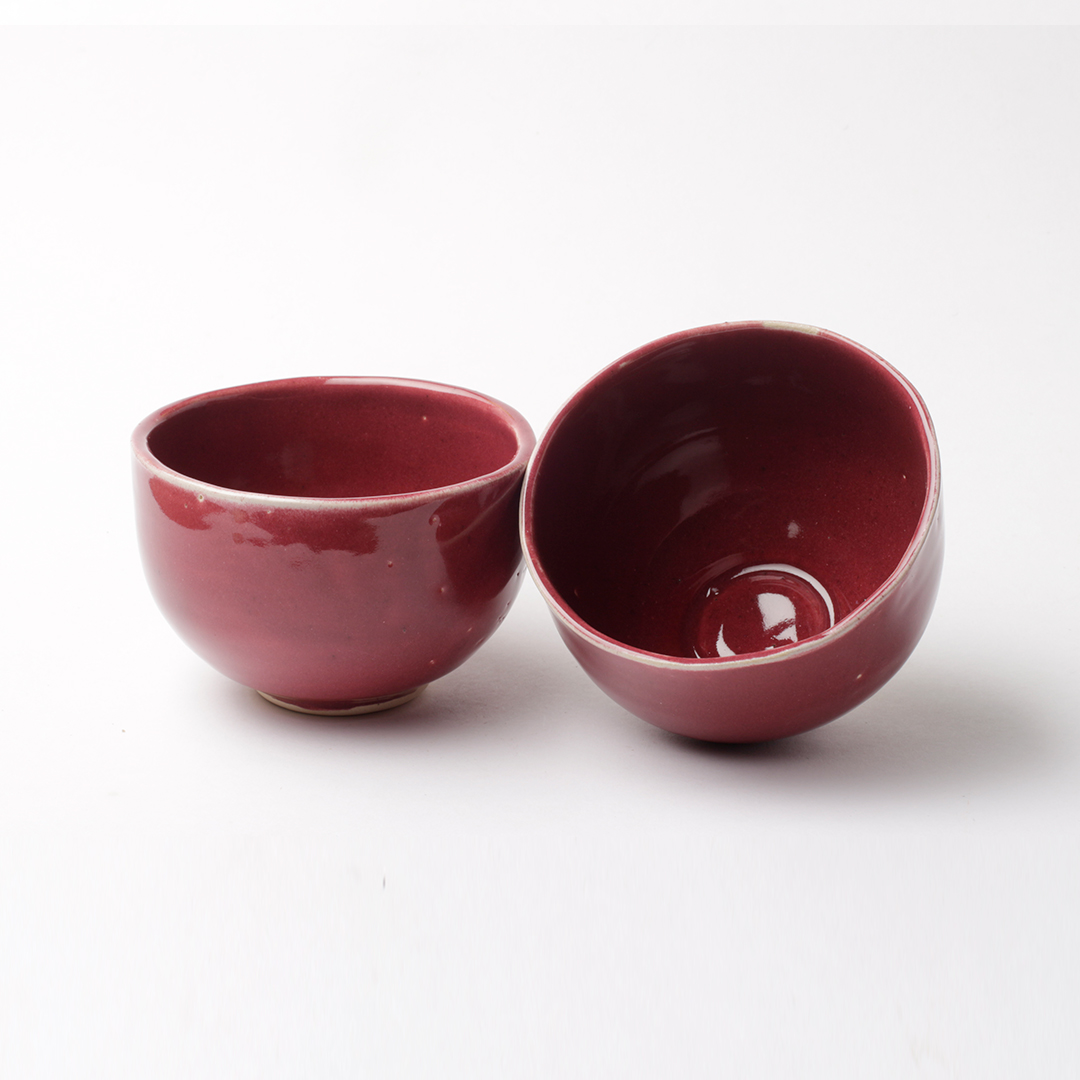 Set of 2 Maroon Bowls DWB22