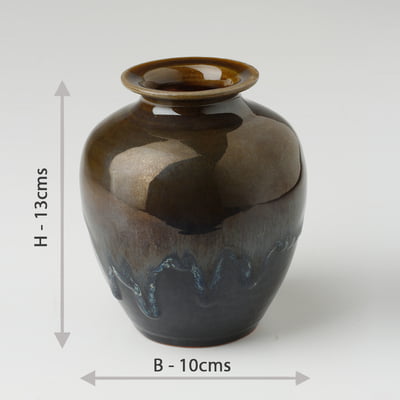 Brown Mirror Glazed Vessel HD16