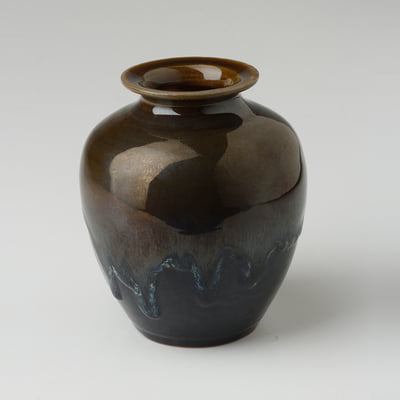 Brown Mirror Glazed Vessel HD16