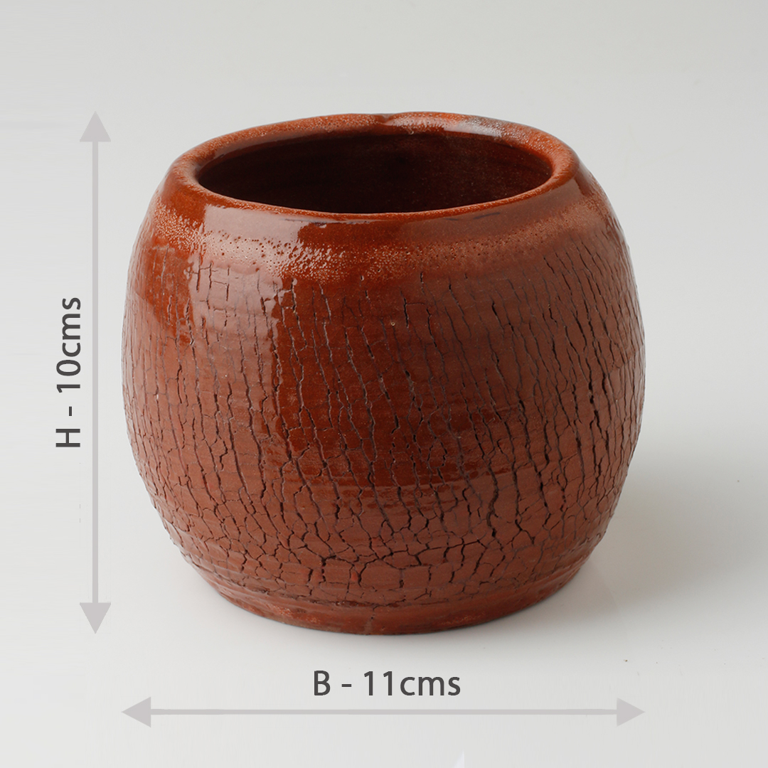 Bowl-Style Brown Vase HD34